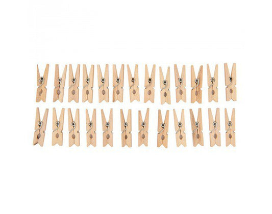 24 Mini 3cm Natural Wooden Clothes Mini Pegs | Wooden Shapes for Crafts