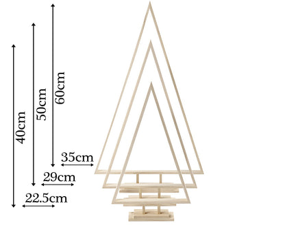 3 Giant Assorted Wooden Trees to Decorate for Christmas Crafts